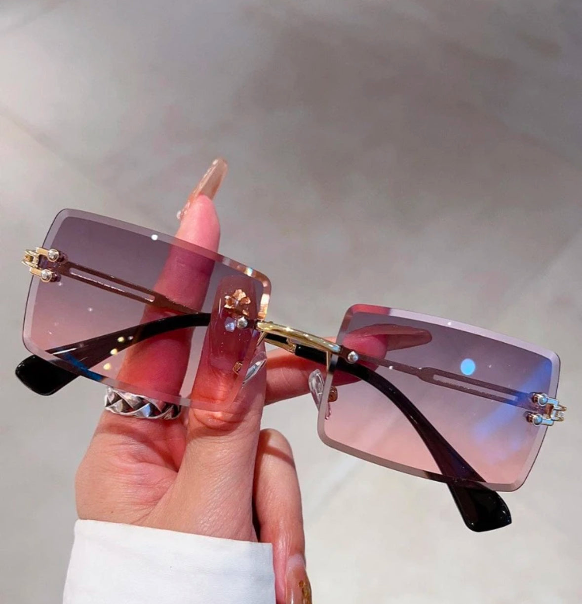 Ombre Shade Sunglasses Retro Shade Glossy Ombre Gradient Flat Top Teardrop Fashion  main image 4
