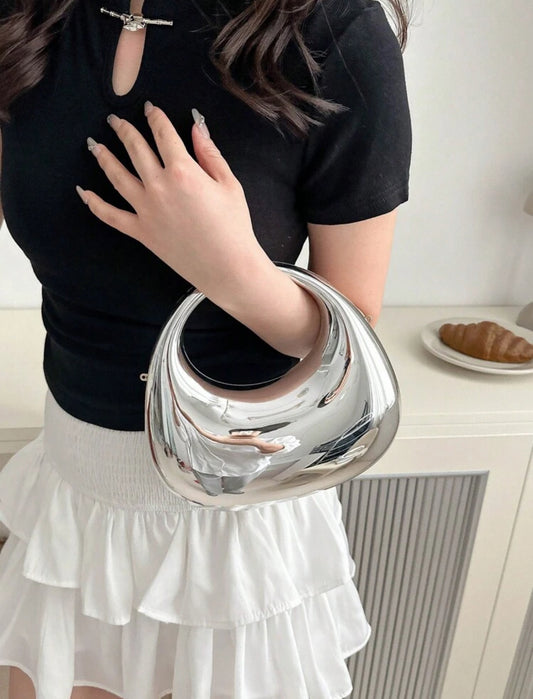 Metallic Moon Handbag