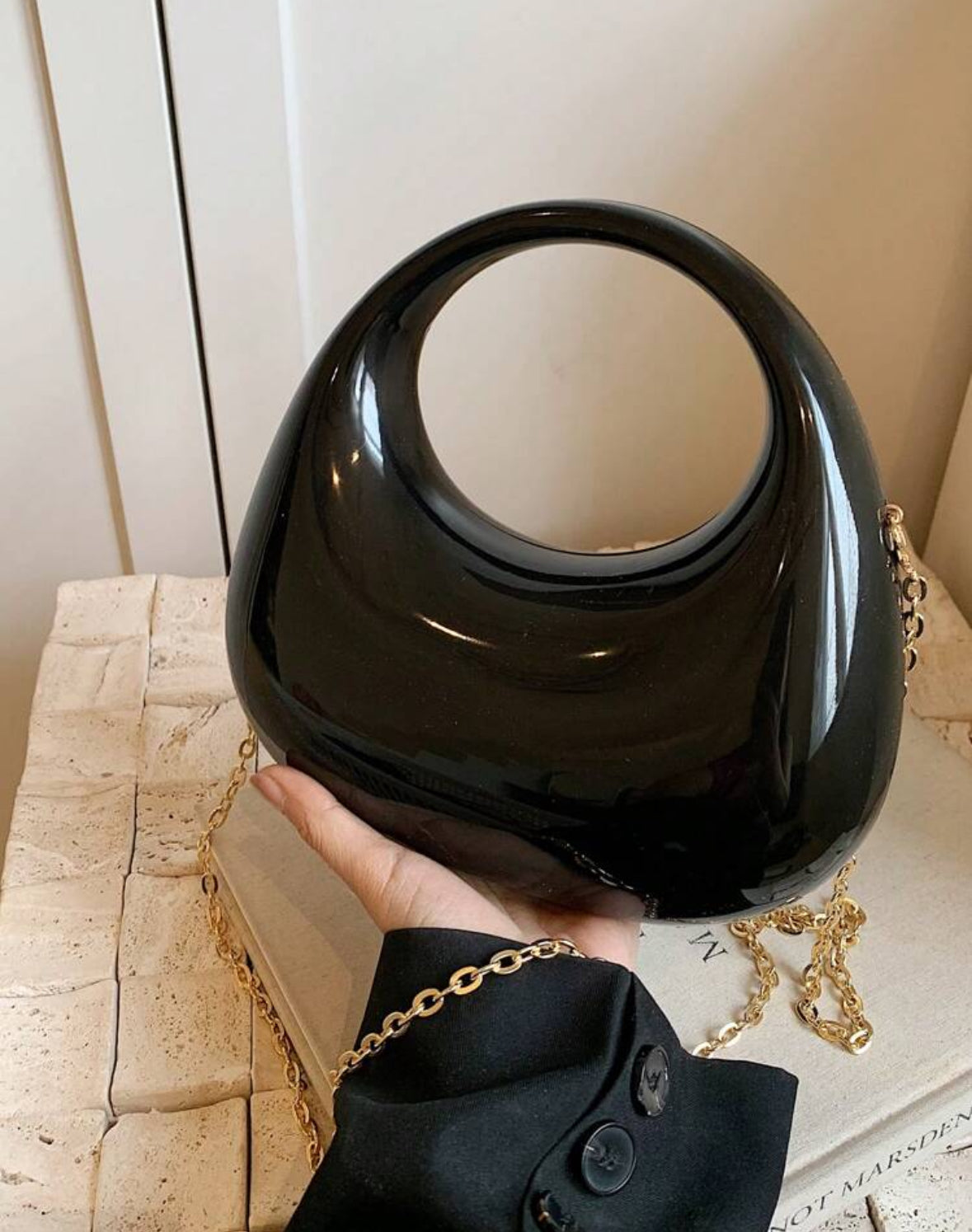 Metallic Moon Handbag