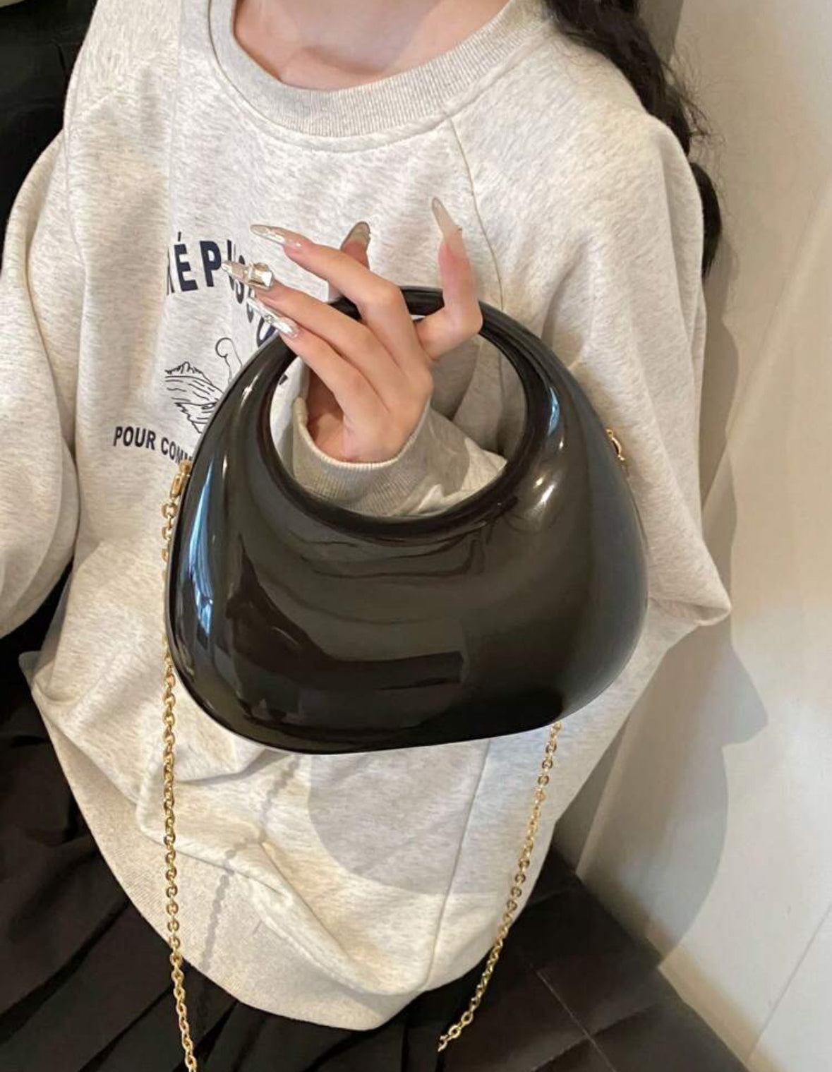 Metallic Moon Handbag