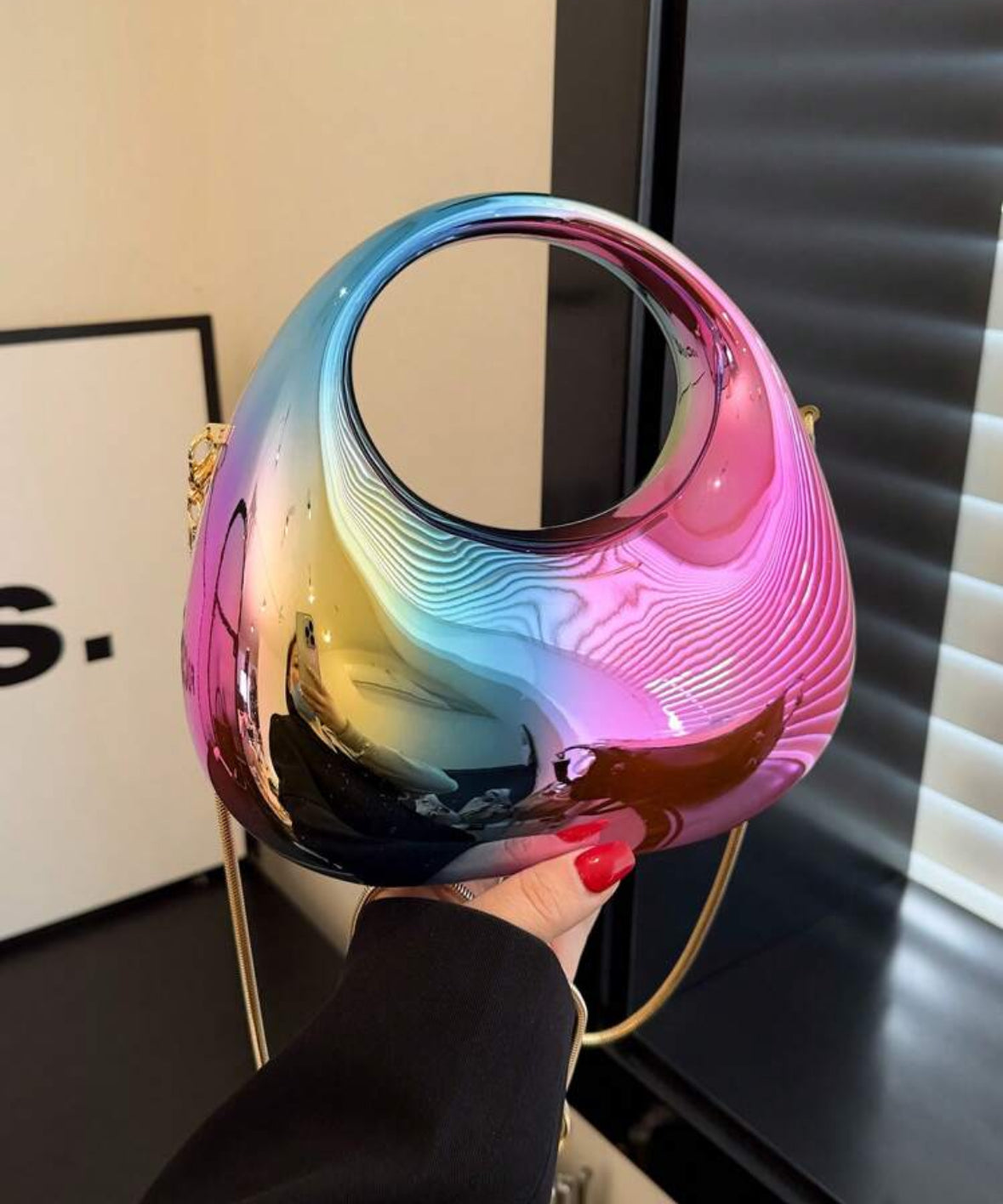 Metallic Moon Handbag