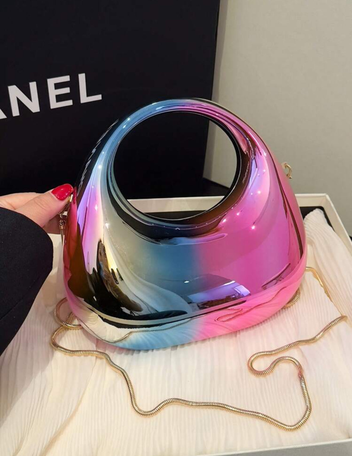 Metallic Moon Handbag